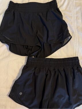 lululemon Hotty Hot TWO PAIR Women's Black Athletic Shorts